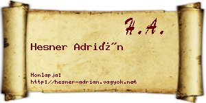 Hesner Adrián névjegykártya